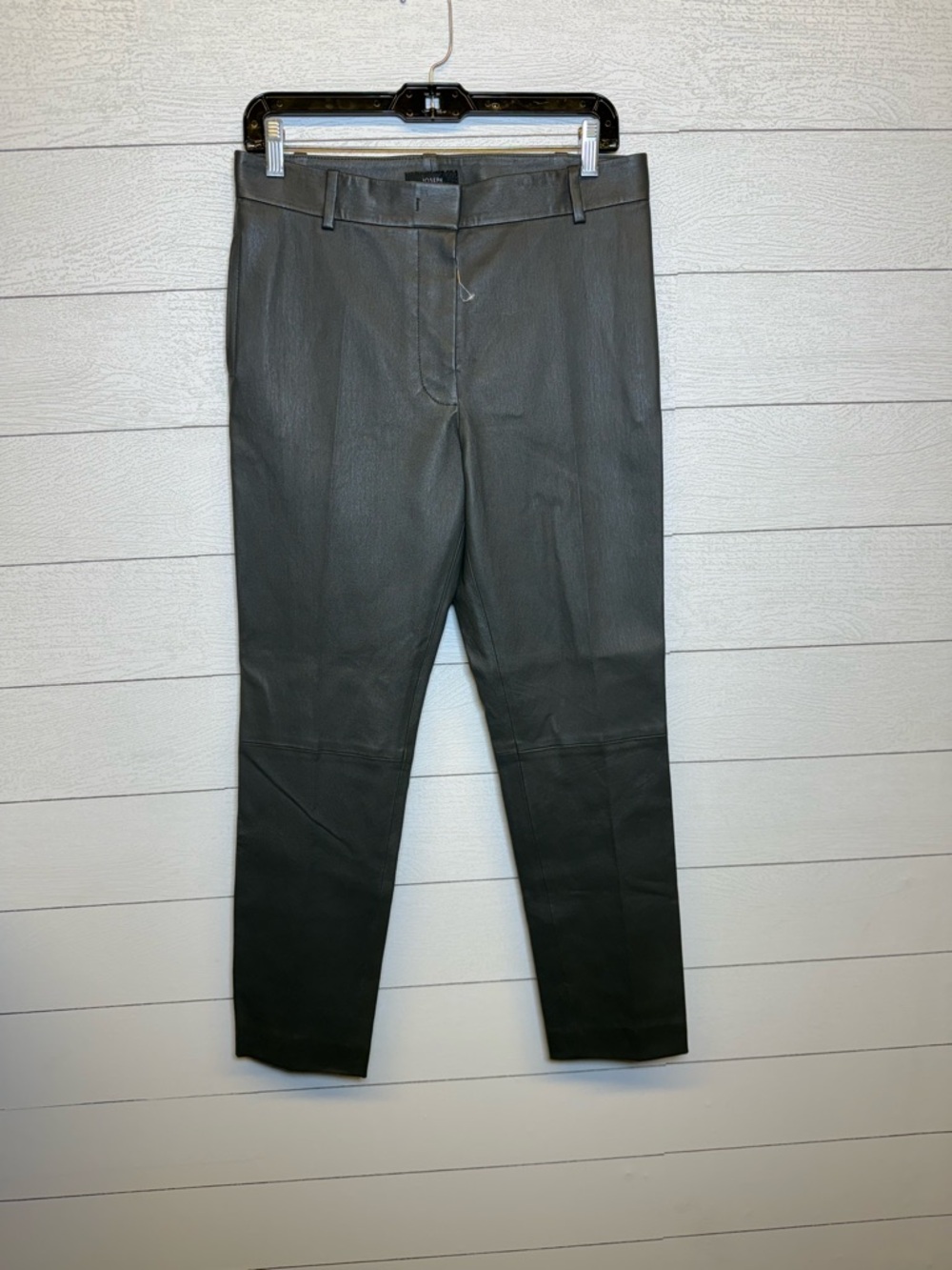 Joseph Gray Leather Trousers 100% Lamb Skin New Size 38